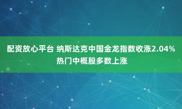 配资放心平台 纳斯达克中国金龙指数收涨2.04% 热门中概股多数上涨